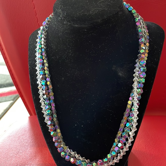 Gorgeous 3 strand necklace!! Swarovski crystals on every strand. Glamorous!! - Picture 4 of 5